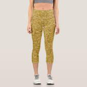 Imitate Gold Glitzer Capri Leggings (Vorderseite)