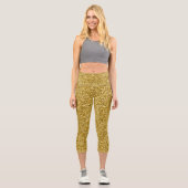 Imitate Gold Glitzer Capri Leggings (Vorderseite)