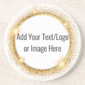 Imitate Gold Glitzer Circle Frame Sandstone Unters Getränkeuntersetzer (Vorne)