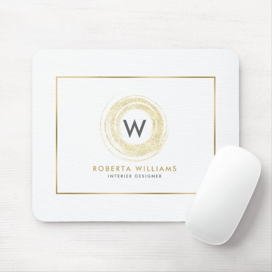 Imitate Gold Glitzer Circle Logo Mousepad (Mit Mouse)