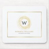 Imitate Gold Glitzer Circle Logo Mousepad (Vorne)