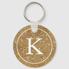 Imitate Gold Glitzer Circle | Monogramm Schlüsselanhänger
