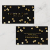 Imitate Gold Glitzer Confetti Black Business Card Visitenkarte (Vorne/Hinten)