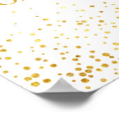 Imitate Gold Glitzer Confetti Hochzeitszeichen Poster (Ecke)