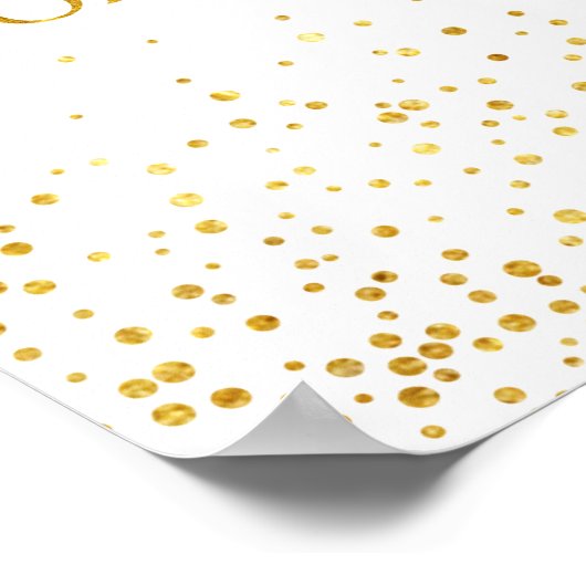 Imitate Gold Glitzer Confetti Hochzeitszeichen Poster (Ecke)