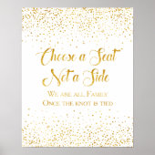 Imitate Gold Glitzer Confetti Hochzeitszeichen Poster (Vorne)