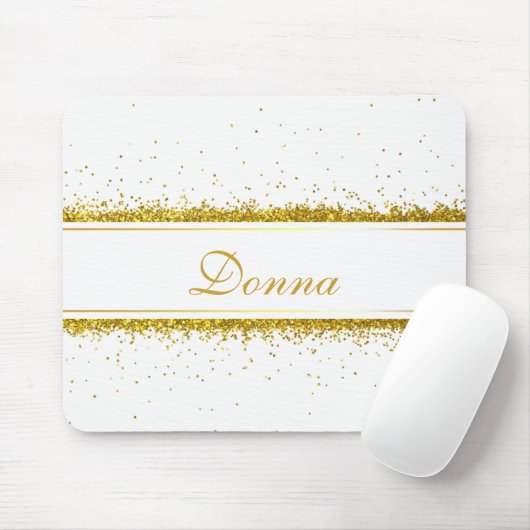 Imitate Gold Glitzer Confetti Name - Mousepad (Mit Mouse)