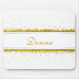 Imitate Gold Glitzer Confetti Name - Mousepad