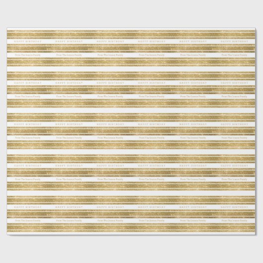 Imitate Gold Glitzer Custom Birthday Paper Wrap Geschenkpapier (Flach)