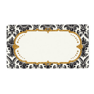 Imitate Gold Glitzer Damask Blumenmuster Business