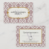 Imitate Gold Glitzer Damask Blumenmuster Business Terminkarte (Vorne/Hinten)