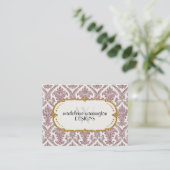 Imitate Gold Glitzer Damask Blumenmuster Business Terminkarte (Stehend Vorderseite)