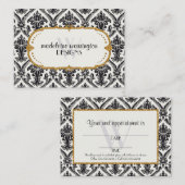 Imitate Gold Glitzer Damask Blumenmuster Business Terminkarte (Vorne/Hinten)