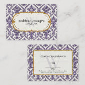 Imitate Gold Glitzer Damask Blumenmuster Business Terminkarte (Vorne/Hinten)