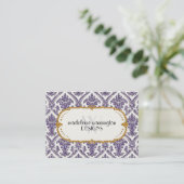 Imitate Gold Glitzer Damask Blumenmuster Business Terminkarte (Stehend Vorderseite)