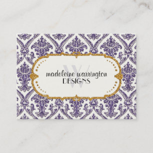 Imitate Gold Glitzer Damask Blumenmuster Business Terminkarte