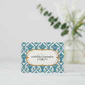 Imitate Gold Glitzer Damask Blumenmuster Business Visitenkarte (Stehend Vorderseite)