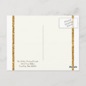 Imitate Gold Glitzer Damask Blumenmuster-Papier Postkarte (Rückseite)