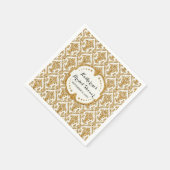 Imitate Gold Glitzer Damask Brautparty Party Dekor Serviette (Ecke)
