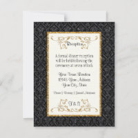 Imitate Gold Glitzer Damask Ticket Style Empfang