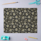 Imitate Gold & Glitzer Damaskus Schwarzer Hintergr Seidenpapier (Basteln)