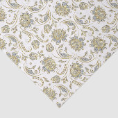 Imitate Gold & Glitzer Damaskus Weißer Hintergrund Seidenpapier (Ausschnitt)