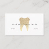 Imitate Gold Glitzer Dental Terminkarte (Vorderseite)