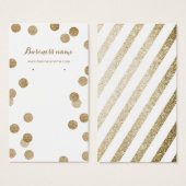 Imitate Gold Glitzer Dots Hintergrund Ohrwurfkarte (Vorne & Hinten)