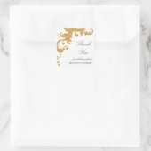 Imitate Gold Glitzer Elegante Damask Danke Sticker (Tasche)