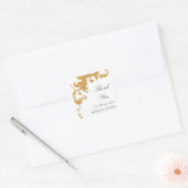 Imitate Gold Glitzer Elegante Damask Danke Sticker (Umschlag)