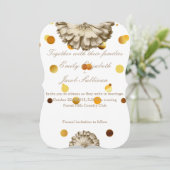 Imitate Gold Glitzer Foil Daisy Inspiriert Hochzei Save The Date (Stehend Vorderseite)