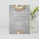 Imitate Gold Glitzer Foil Daisy Inspiriert Hochzei Save The Date (Stehend Vorderseite)