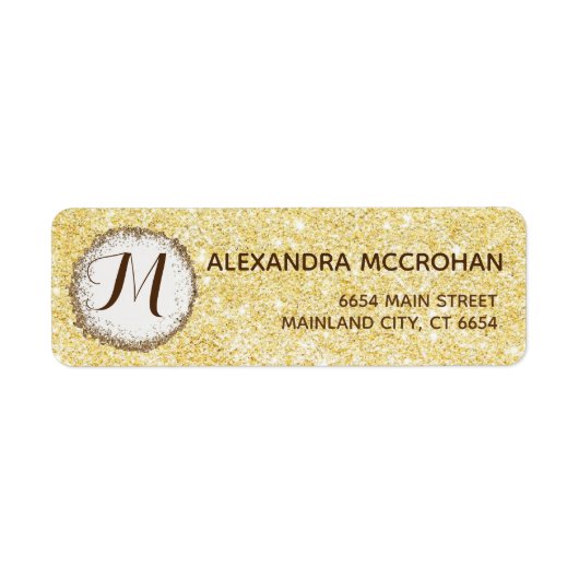 Imitate Gold Glitzer Foil Rosa Rücksendeadresse (Vorne)