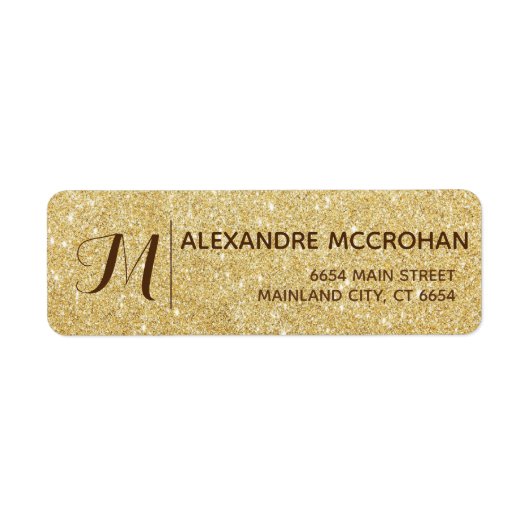 Imitate Gold Glitzer Foil Rücksendeadresse (Vorne)