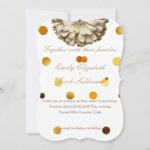 Imitate Gold Glitzer Foil Sonnenblume Inspiriert H Save The Date