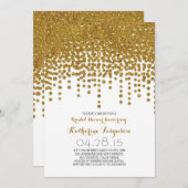 Imitate Gold Glitzer Folie Konfetti Brautparty Einladung (Vorne/Hinten)