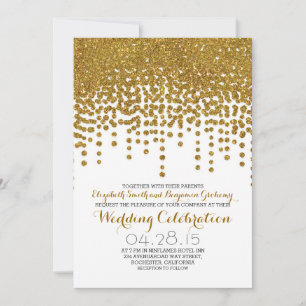 Imitate Gold Glitzer Folie Konfetti Hochzeit lädt  Einladung