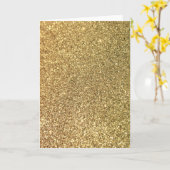 Imitate Gold Glitzer Foto Karte (Gelbe Blume)