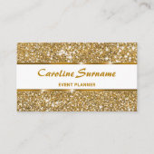 Imitate Gold Glitzer Glam Chic Glitzer Event Plane Visitenkarte (Vorderseite)