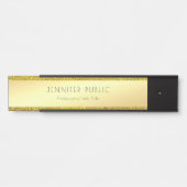 Imitate Gold Glitzer Glamour Vorlage Modernes Desi Türschild (Vorderseite )