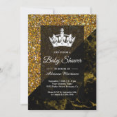 Imitate Gold Glitzer Gold Marble Baby Dusche Einladung (Vorderseite)