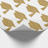 Imitate Gold Glitzer Grad Cap Abschluss Geschenk Geschenkpapier (Ecke)