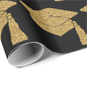 Imitate Gold Glitzer Grad Cap Geschenkpapier (Rolleneckpunkt)