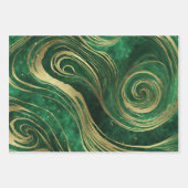 Imitate Gold Glitzer Green Marble Wirbel Kunst Kun Geschenkpapier Set (Vorderseite)