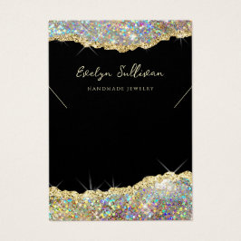 Imitate Gold Glitzer Halskette Display-Karte