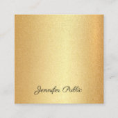 Imitate Gold Glitzer Handschrift Text Kalligrafie Quadratische Visitenkarte (Vorderseite)