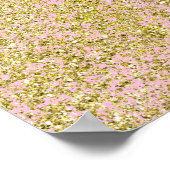 Imitate Gold Glitzer Hintergrund Muster schwarz Ro Poster (Ecke)