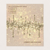 Imitate Gold Glitzer-Hintergrundekarte Visitenkarten (Außenseite Aufgefaltet)