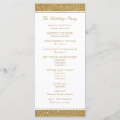 Imitate Gold Glitzer Hochzeitsprogramm Rackkarten Programm (Rückseite)