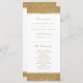 Imitate Gold Glitzer Hochzeitsprogramm Rackkarten Programm (Vorne/Hinten)
